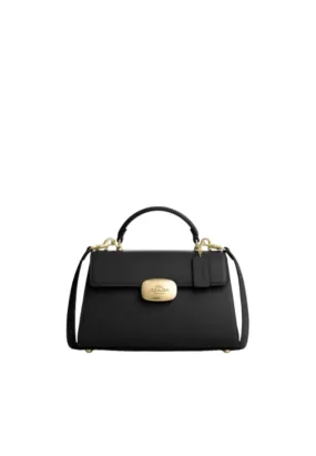 ( AS IS ) Coach Eliza Top Handle Handbag In Black CP006