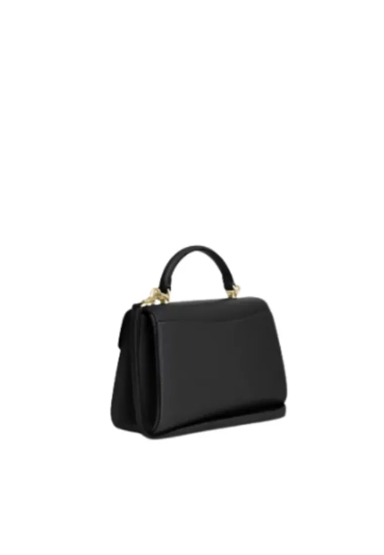 ( AS IS ) Coach Eliza Top Handle Handbag In Black CP006