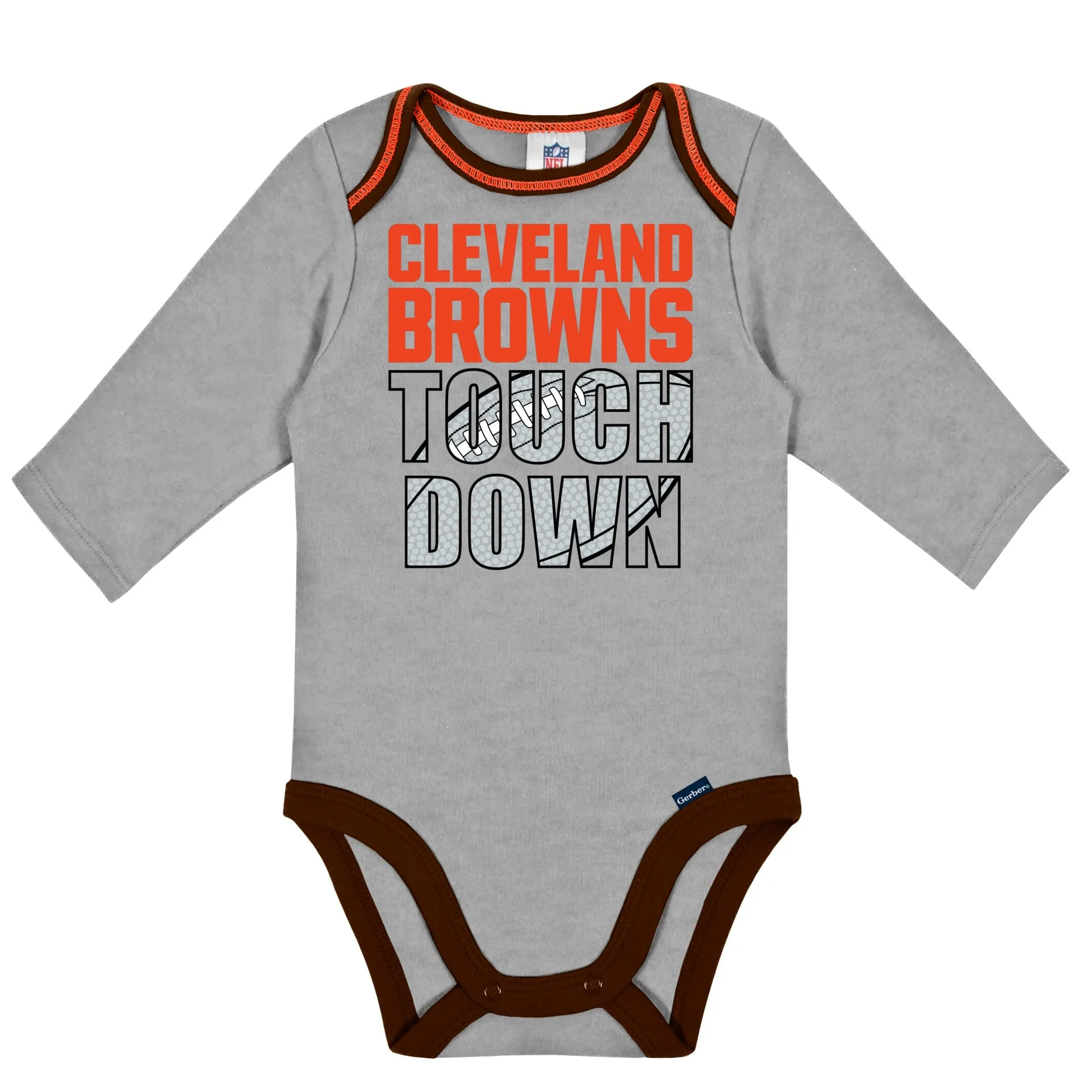 2-Pack Baby Boys Browns Long Sleeve Bodysuits