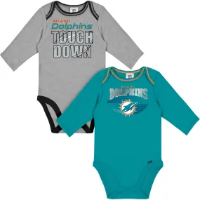 2-Pack Baby Boys Dolphins Long Sleeve Bodysuits