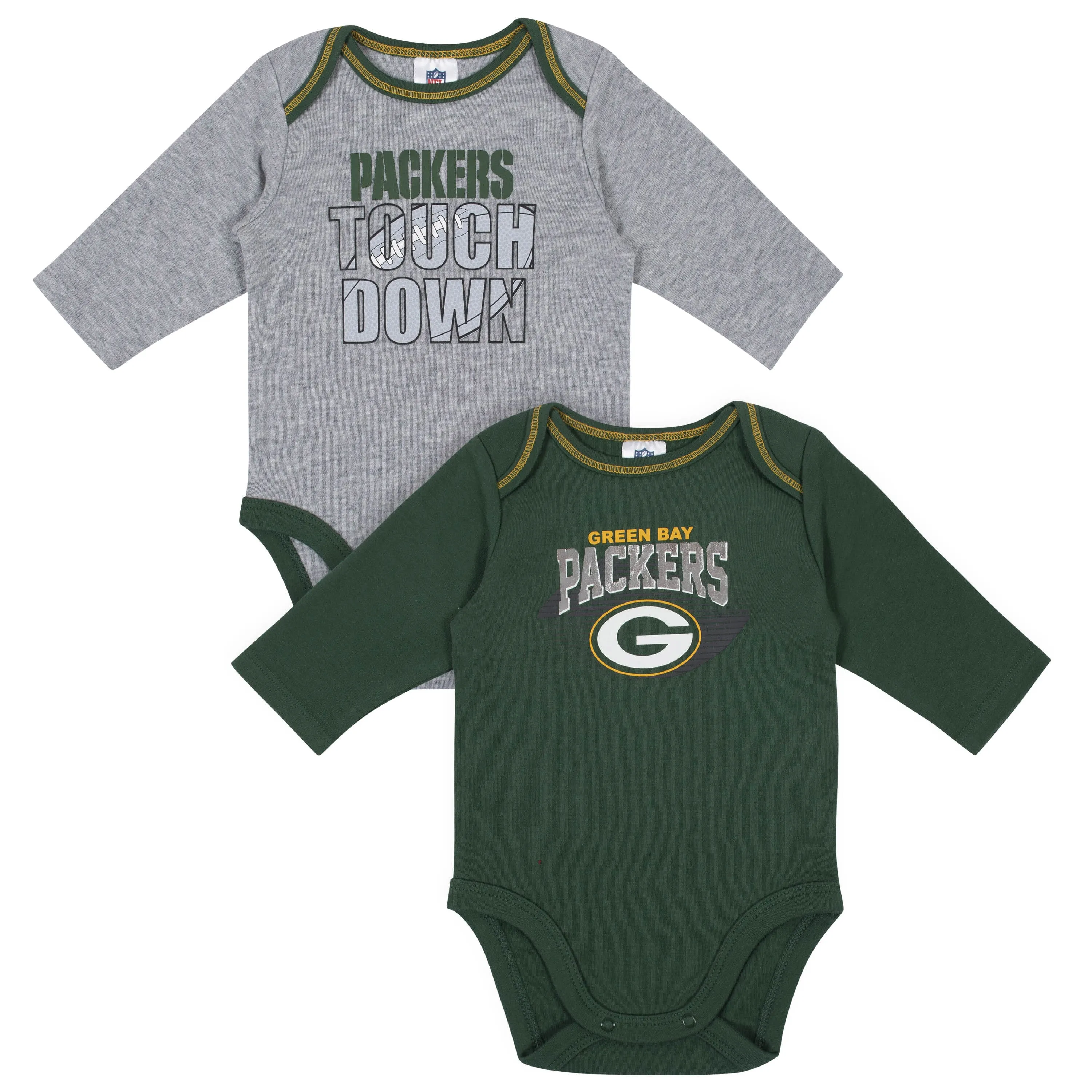 2-Pack Baby Boys Green Bay Packers Long Sleeve Bodysuits