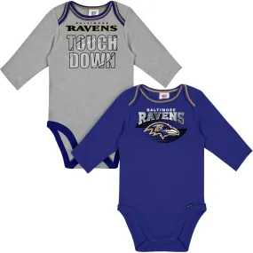 2-Pack Baby Boys Ravens Long Sleeve Bodysuits