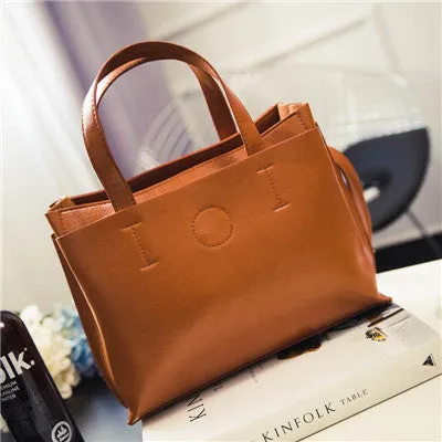 2017 Ladies Hand Bags Famous Brand Bags Logo Handbags Women Fashion Black Leather pochette Shoulder Bag Women Big Bags Purse