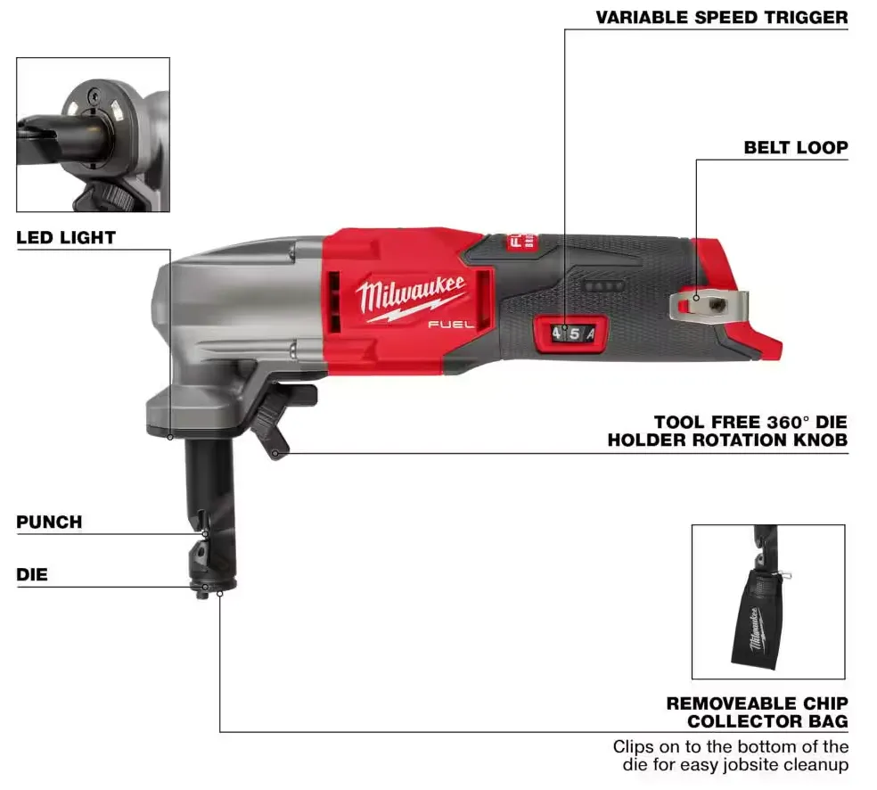 2476-20 Milwaukee M12 Fuel 16 GA Variable Speed Nibbler (Tool Only)