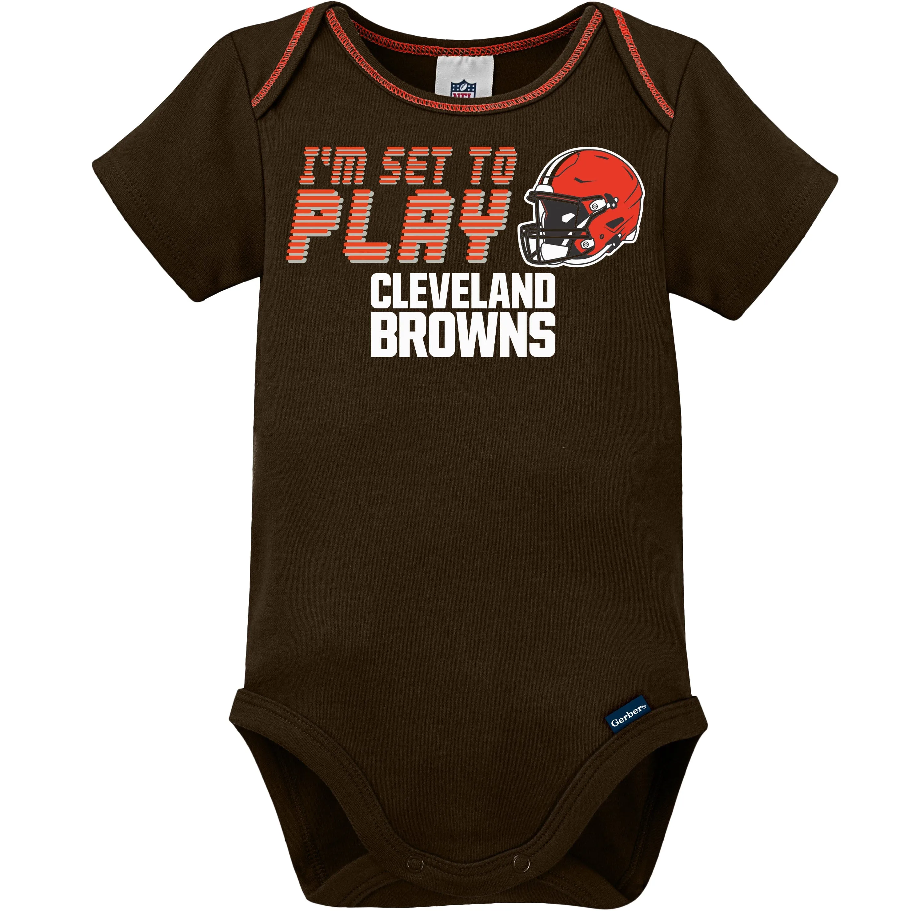 3-Pack Baby Boys Browns Short Sleeve Bodysuits