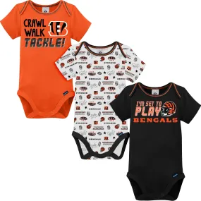 3-Pack Baby Boys Cincinnati Bengals Short Sleeve Bodysuits