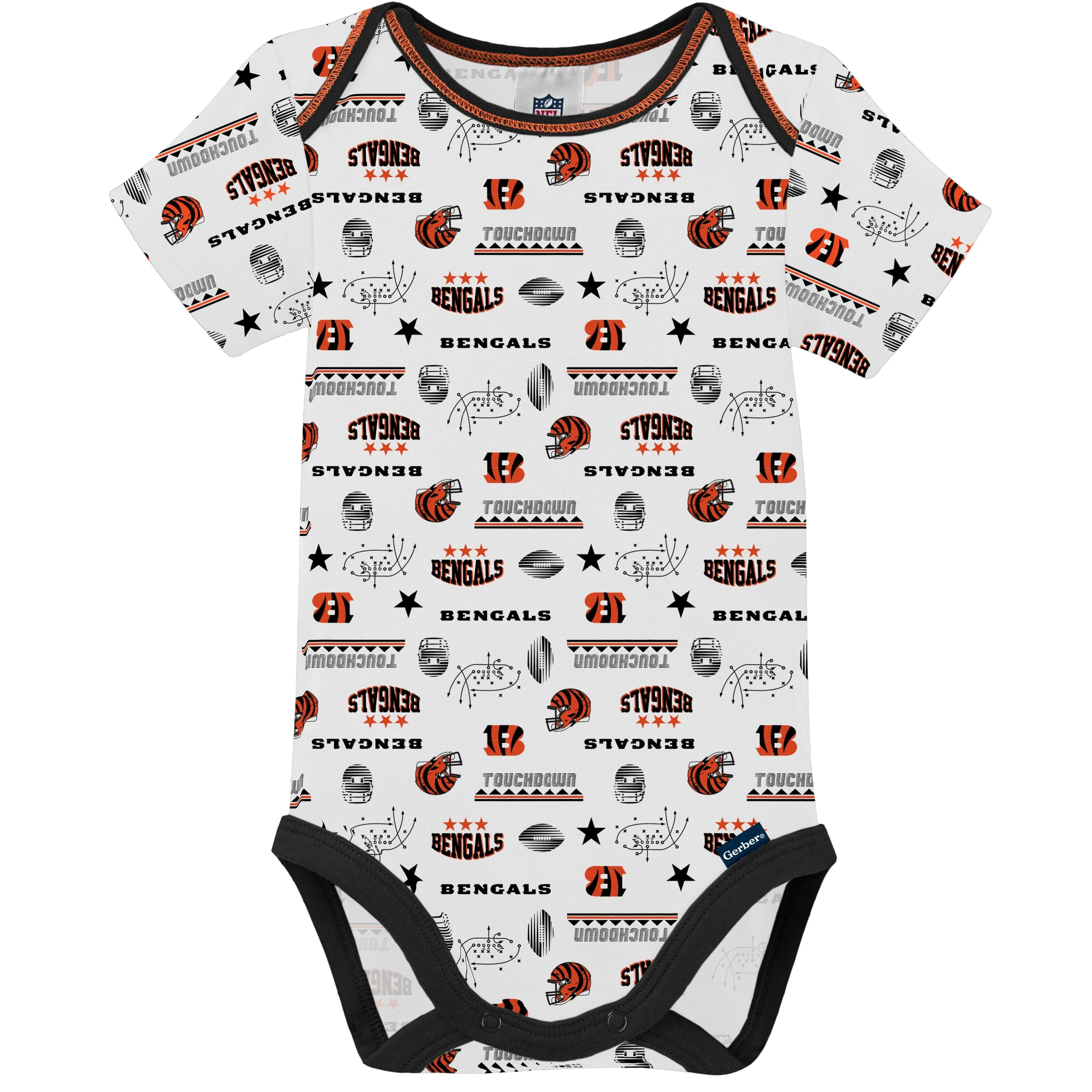 3-Pack Baby Boys Cincinnati Bengals Short Sleeve Bodysuits