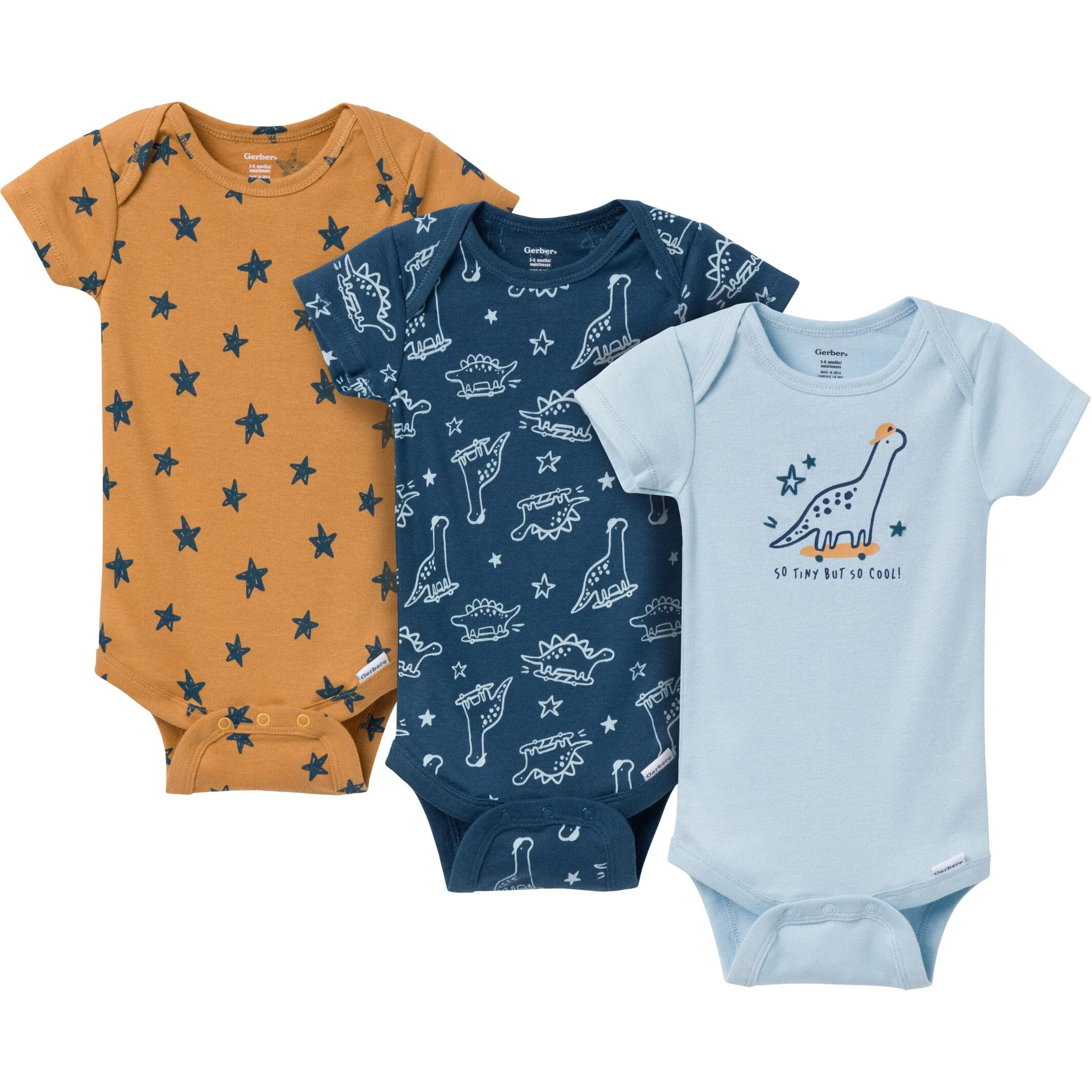 3-Pack Baby Boys Dino Dude Onesies® Bodysuits