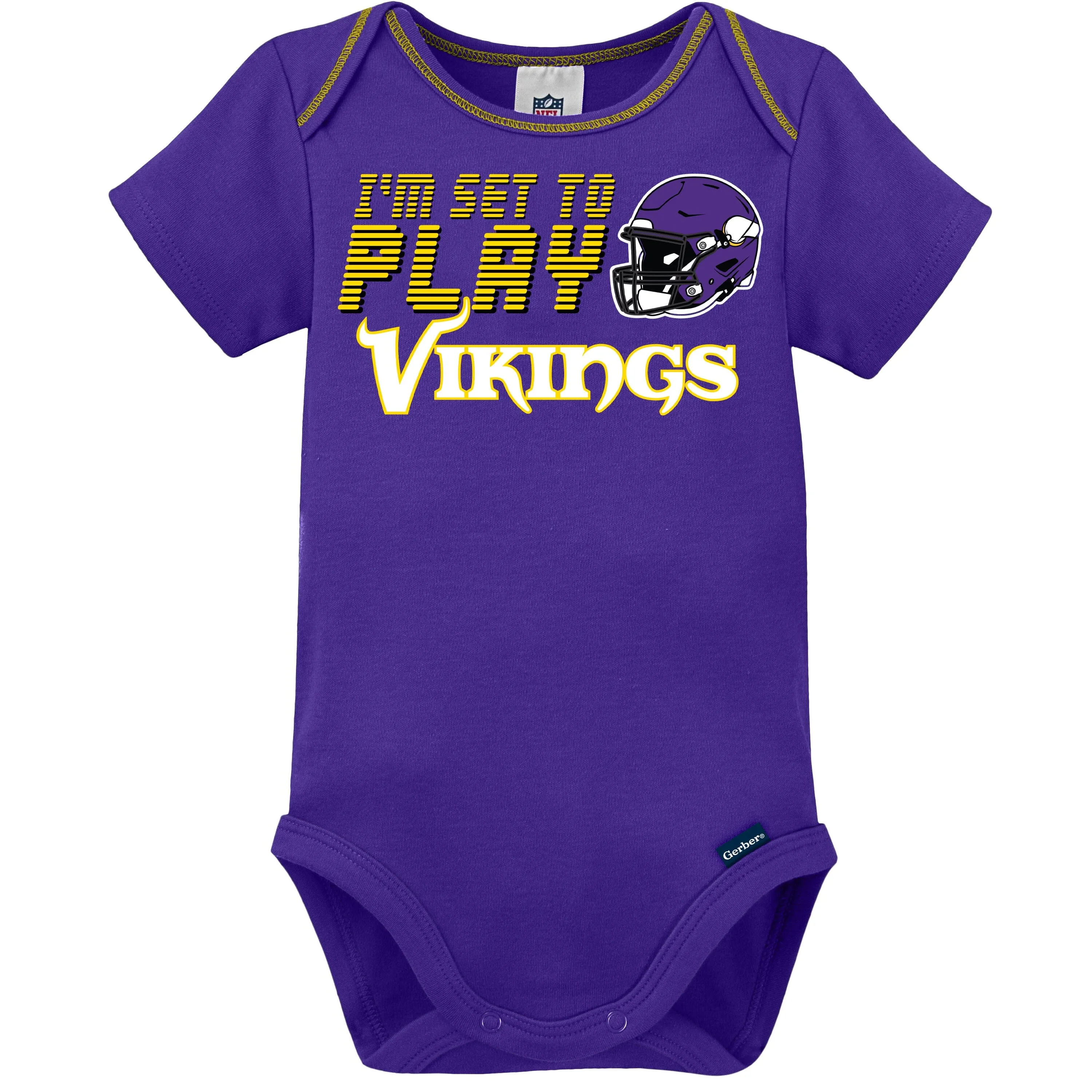 3-Pack Baby Boys Vikings Short Sleeve Bodysuits