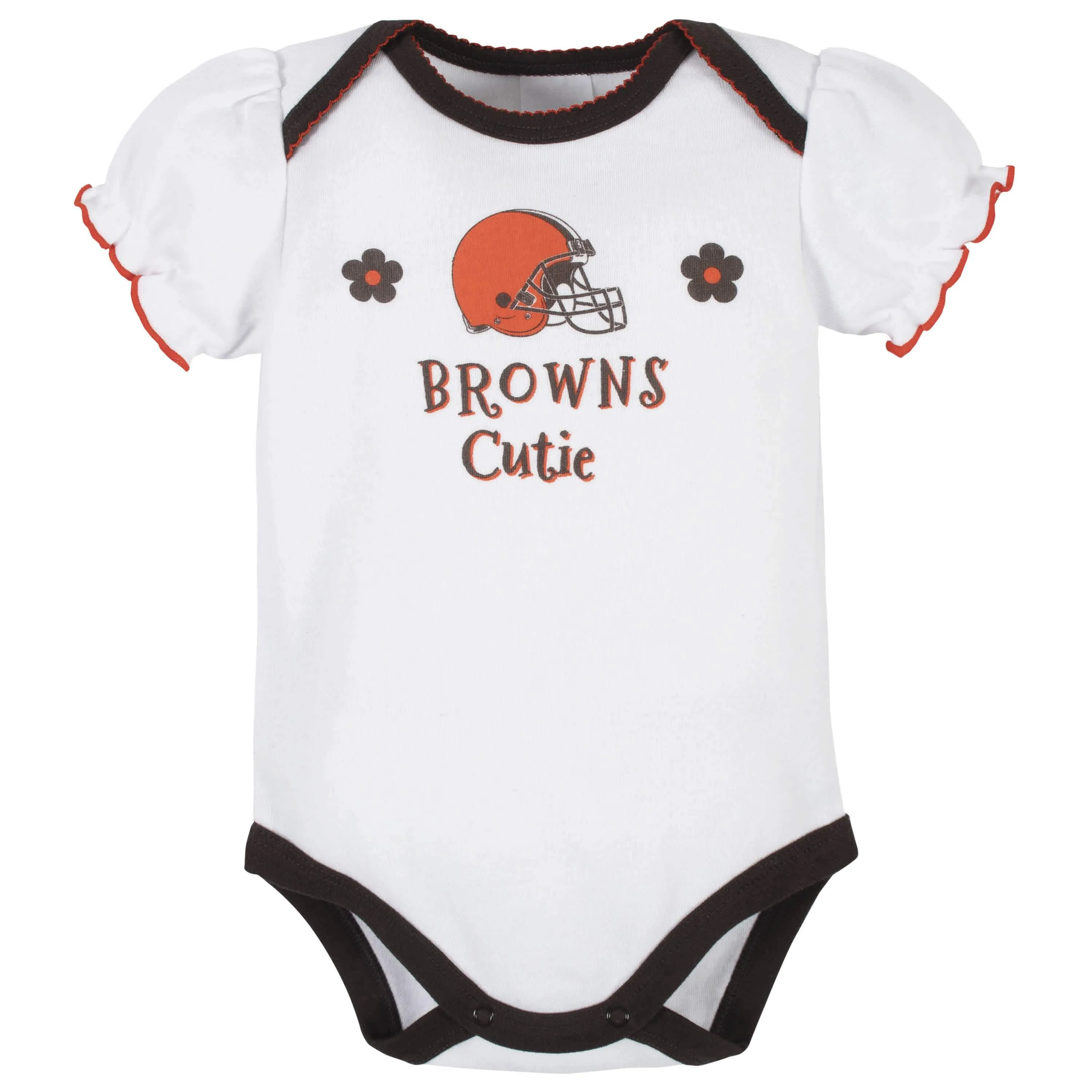 3-Pack Baby Girls Cleveland Browns Short Sleeve Bodysuits