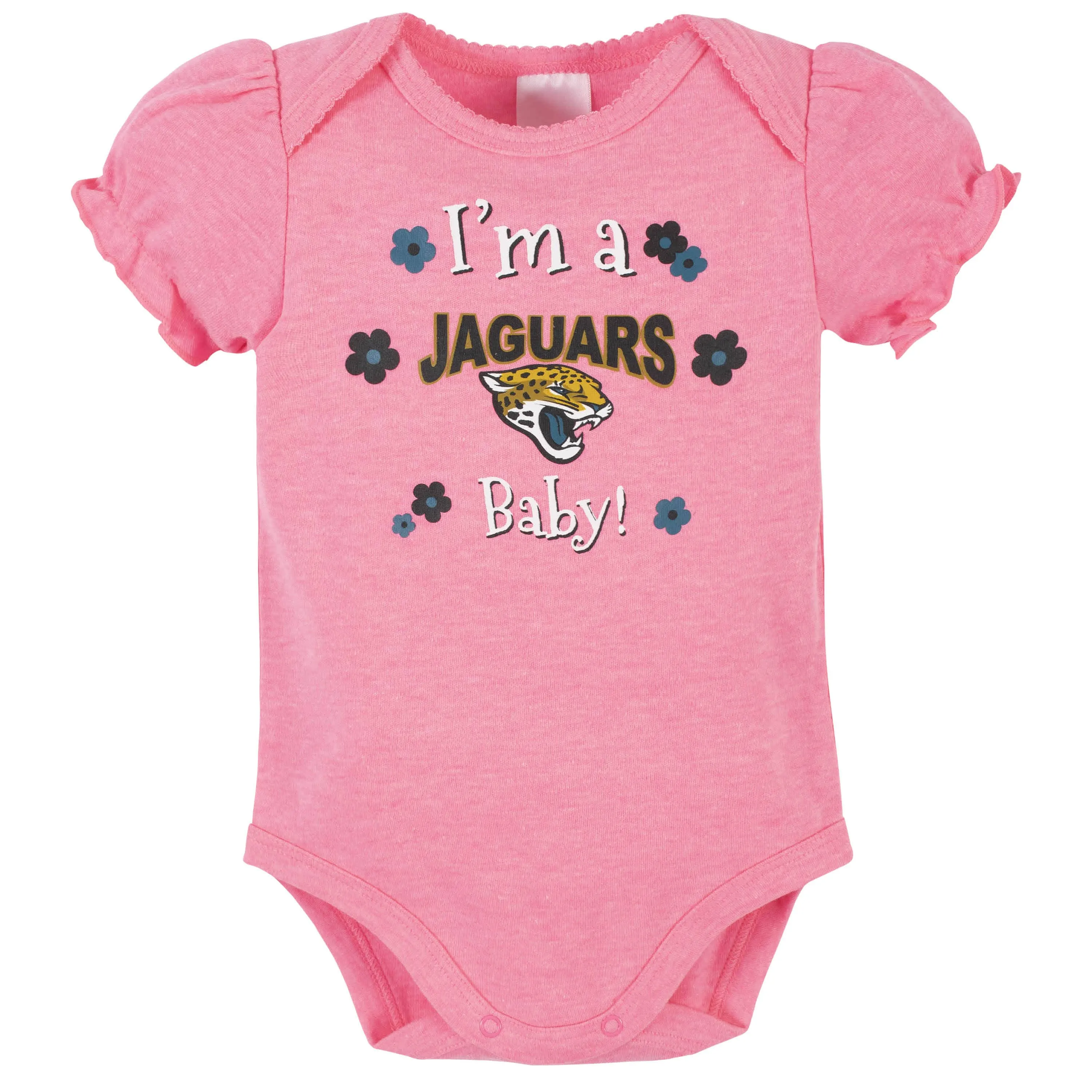 3-Pack Baby Girls Jacksonville Jaguars Short Sleeve Bodysuits