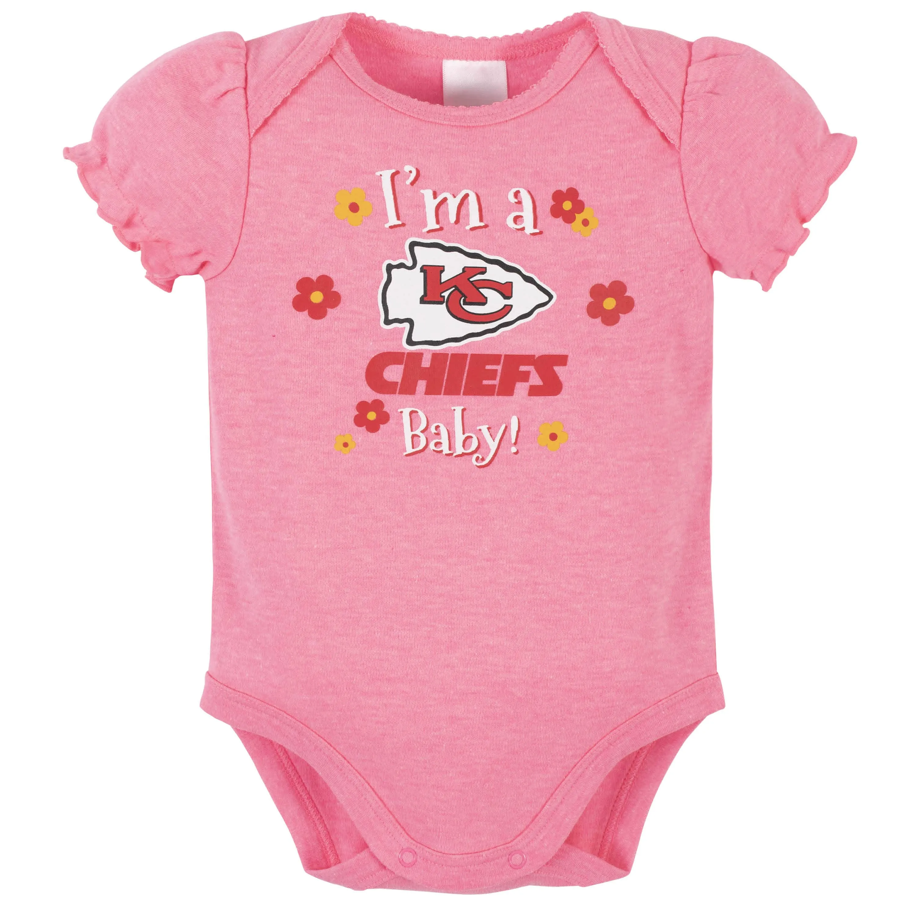 3-Pack Baby Girls Kansas City Chiefs Short Sleeve Bodysuits