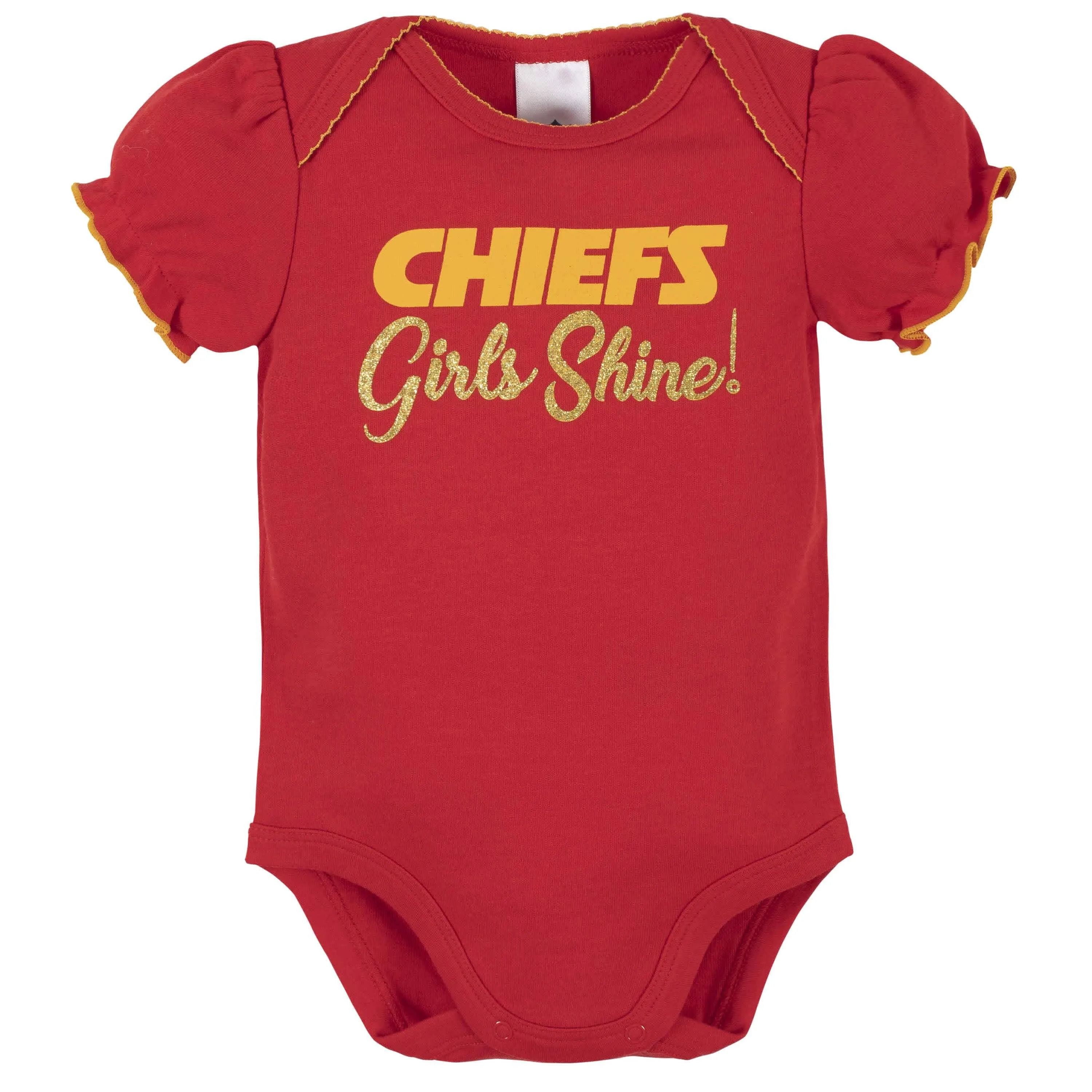 3-Pack Baby Girls Kansas City Chiefs Short Sleeve Bodysuits