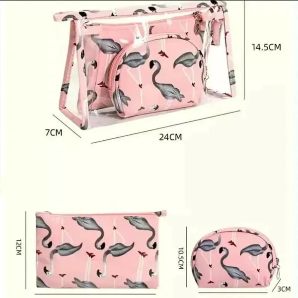 3pc portable cosmetics bag