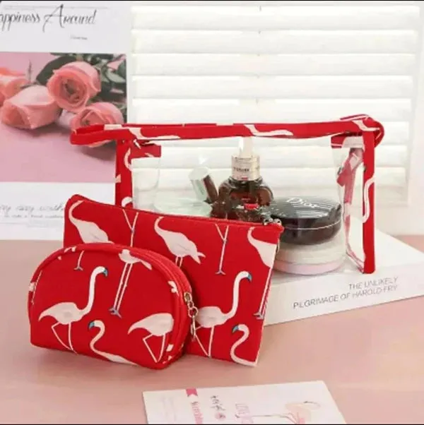 3pc portable cosmetics bag