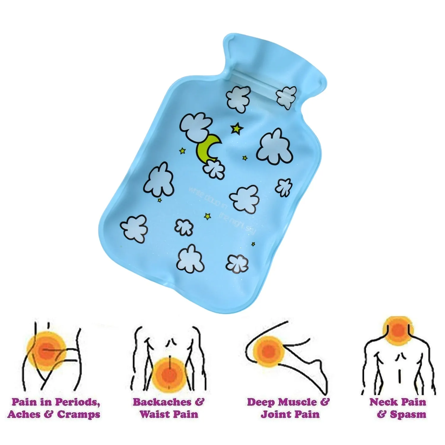 6536 1pc Mix designs Small Hot Water Bag with Cover for Pain Relief, Neck, Shoulder Pain and Hand, Feet Warmer, Menstrual Cramps.