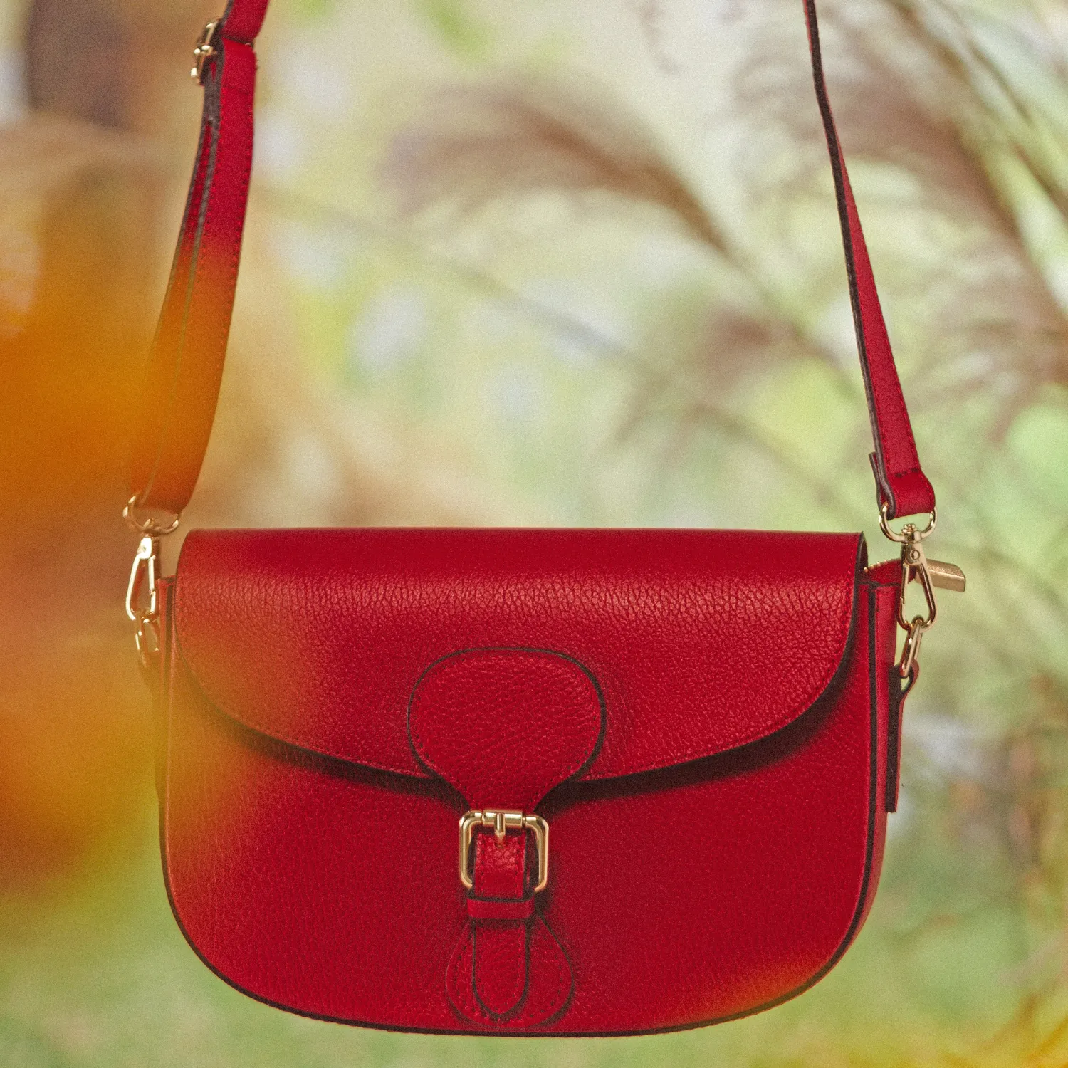 Alice Leather Crossbody Bag - Red