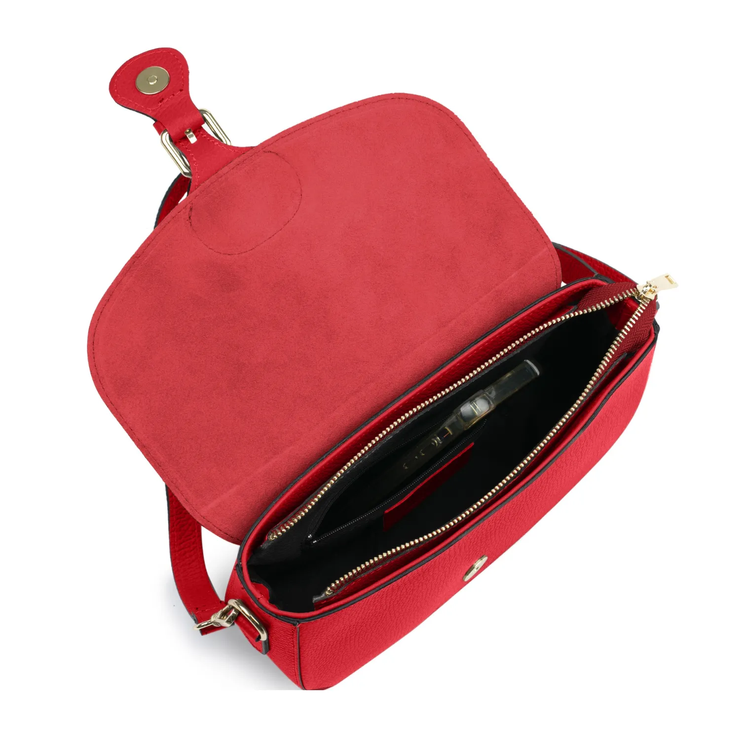 Alice Leather Crossbody Bag - Red