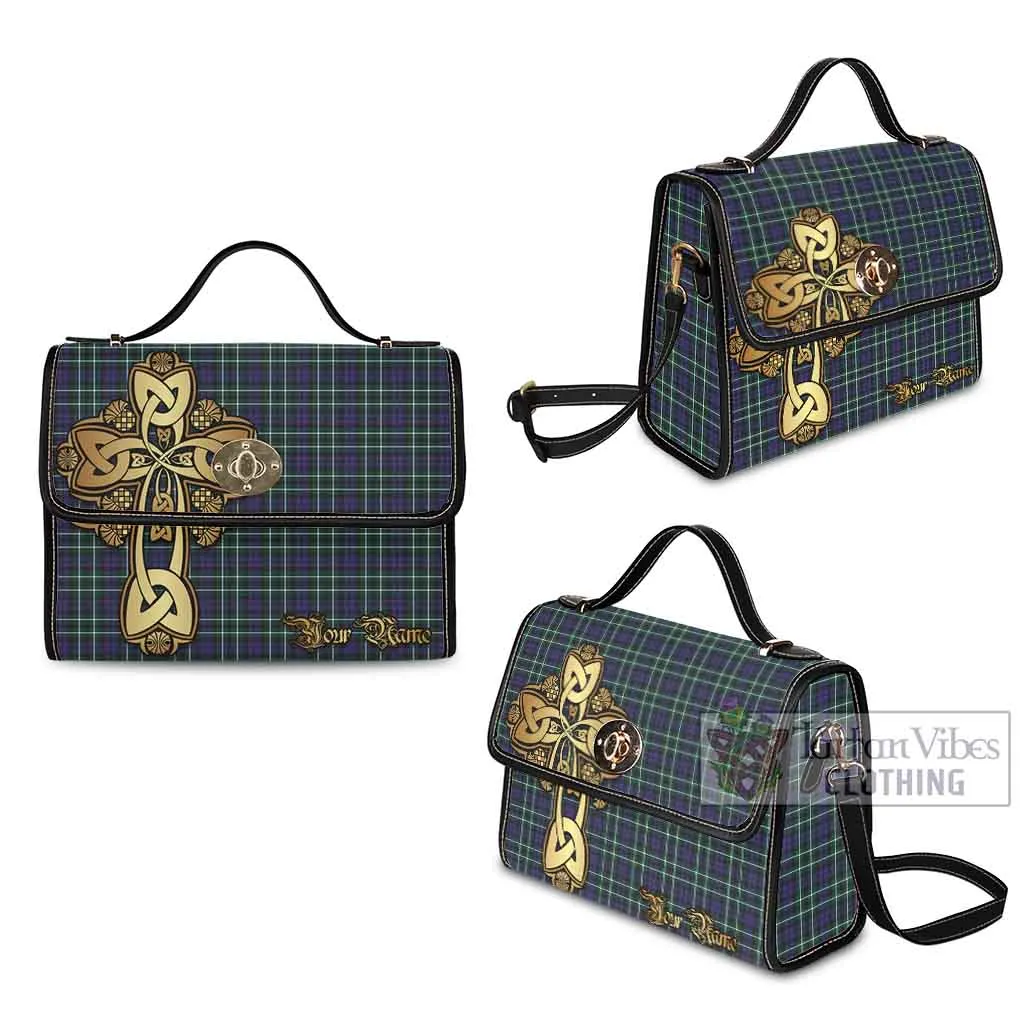 Allardice Tartan Waterproof Canvas Bag Golden Thistle Celtic Cross Style