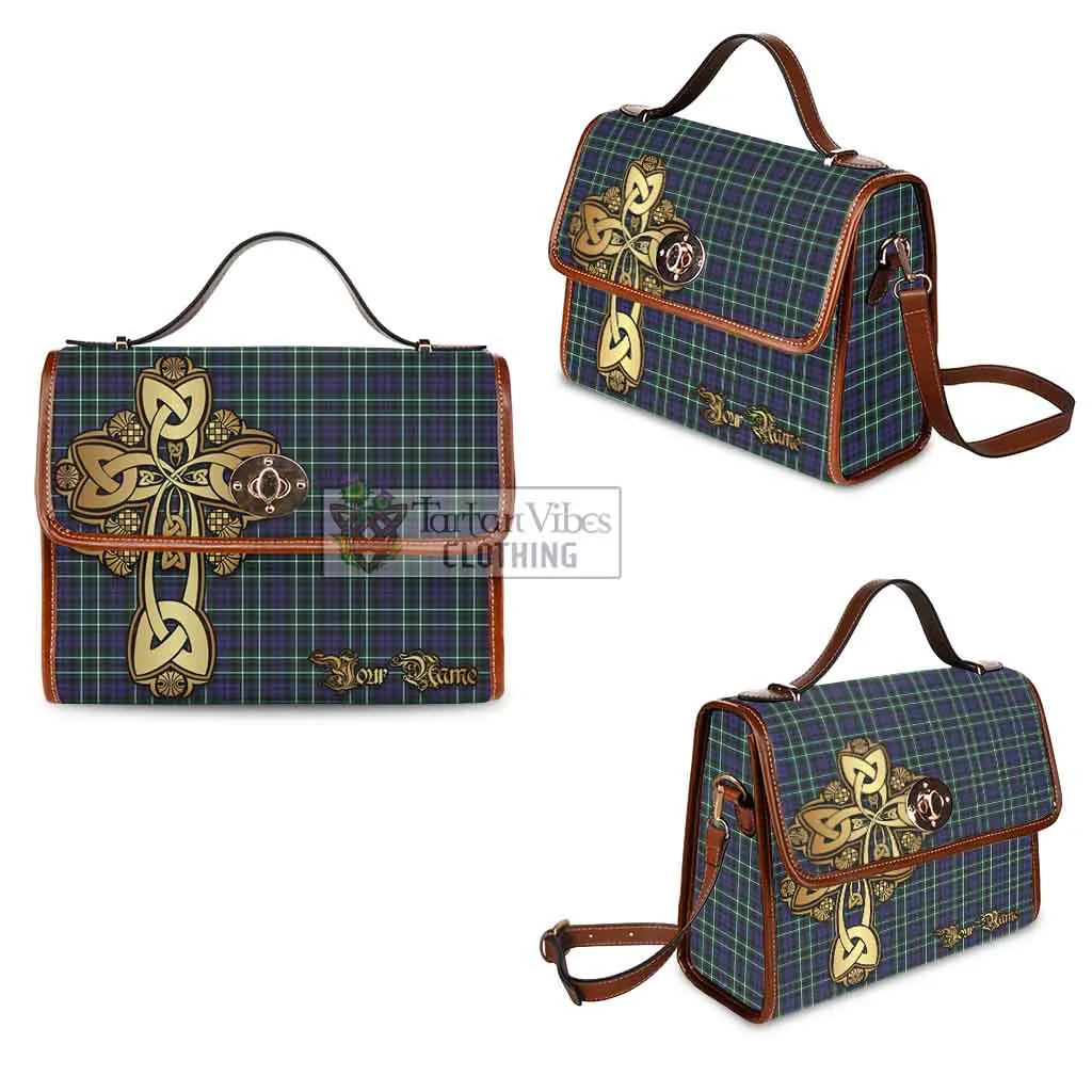 Allardice Tartan Waterproof Canvas Bag Golden Thistle Celtic Cross Style