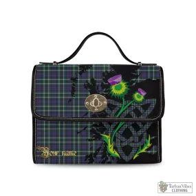 Allardice Tartan Waterproof Canvas Bag with Scotland Map and Thistle Celtic Accents