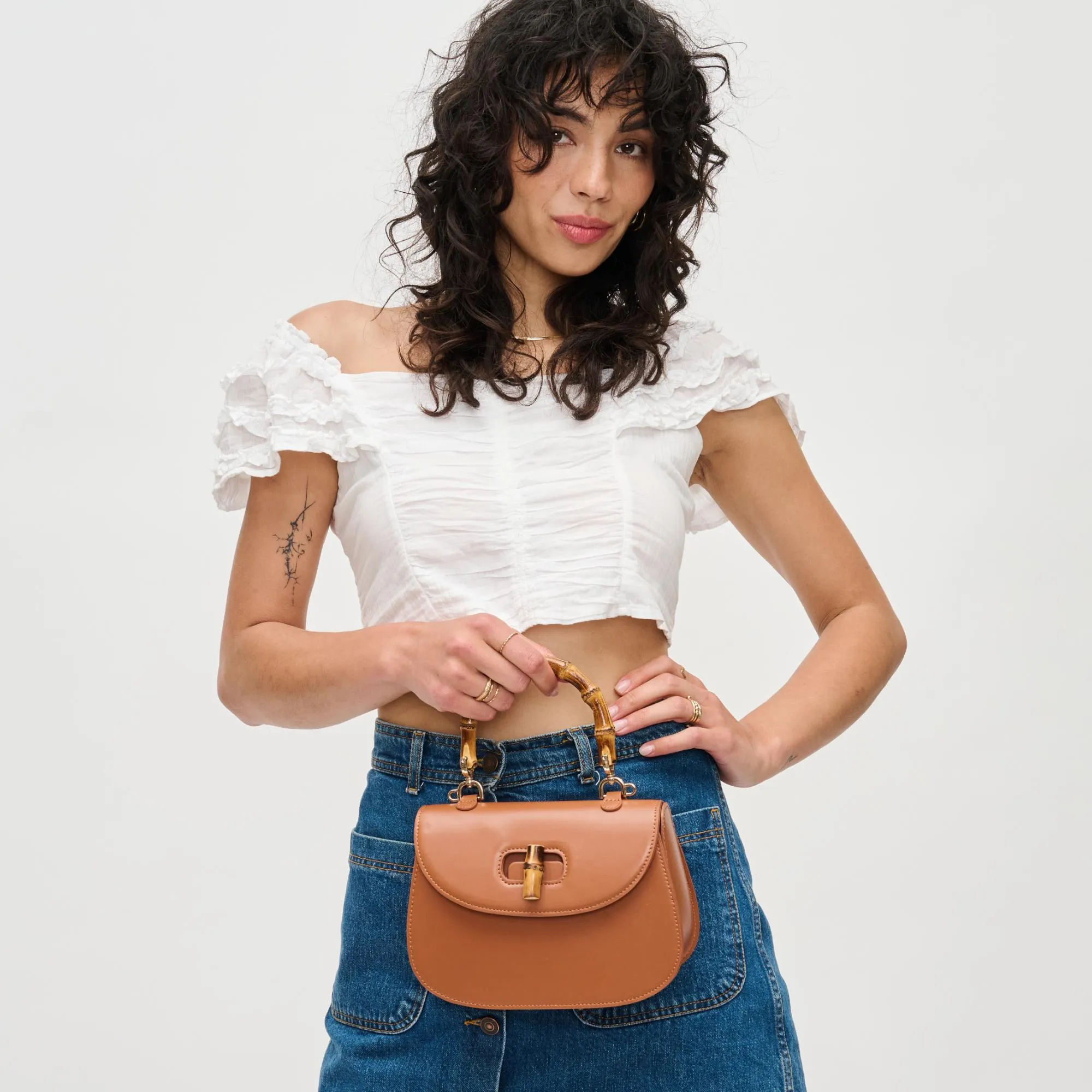 Allison - Bamboo Top Handle Crossbody