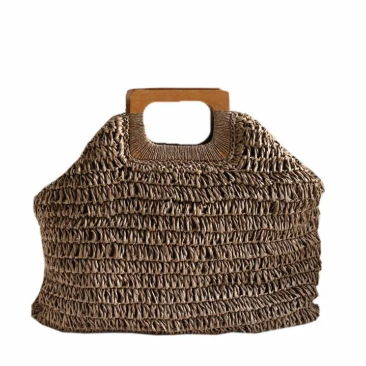 Annabelle Square Straw Shopper Bags - 2 Colors