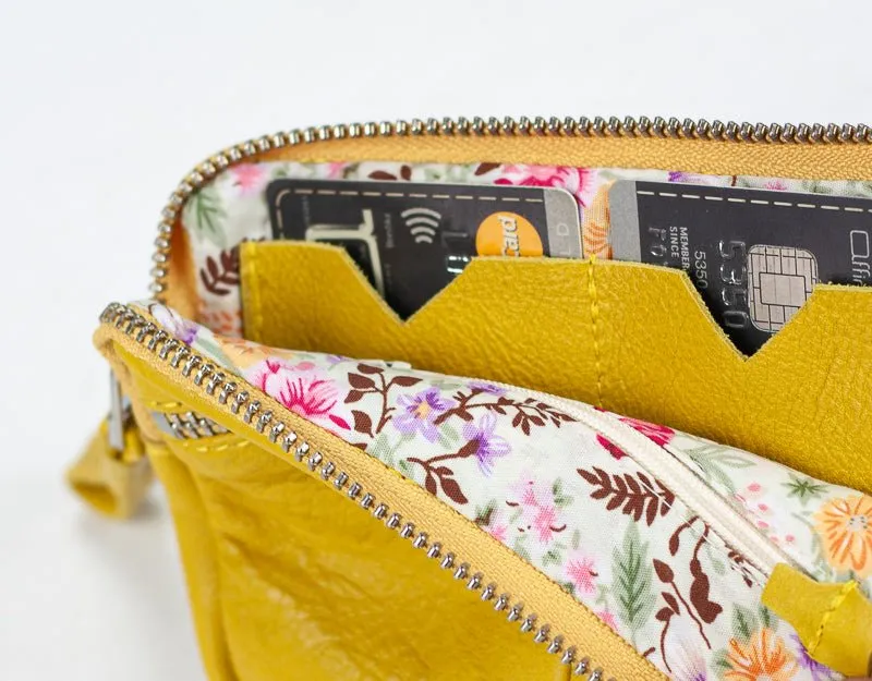 Antheia mini wallet - Yellow leather