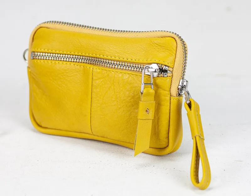 Antheia mini wallet - Yellow leather