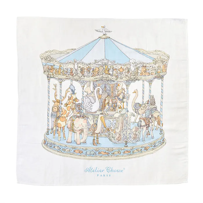 Atelier Choux Carré – Blue Carousel Swaddle