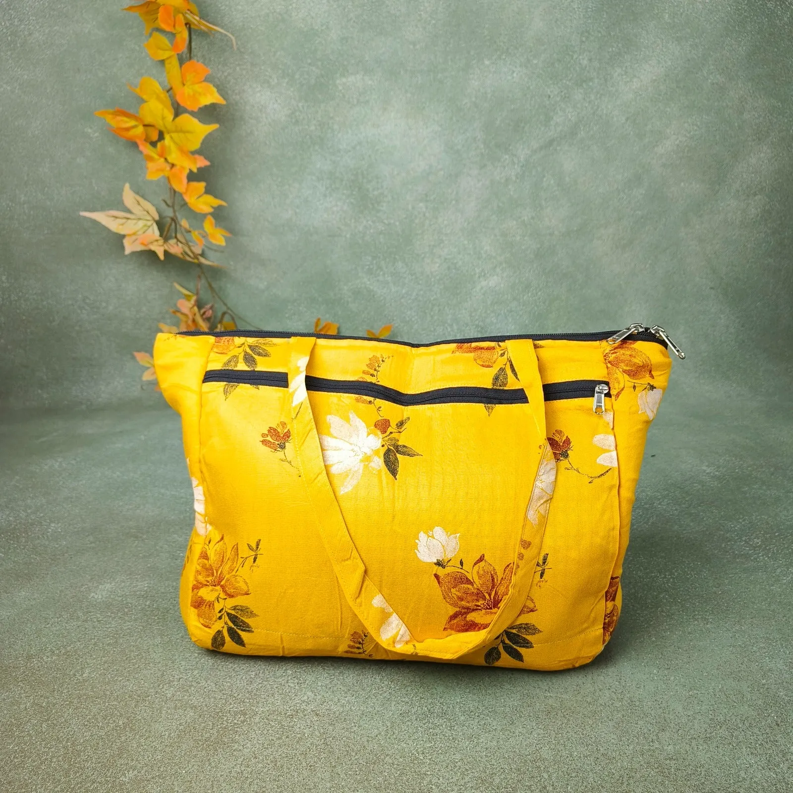 Baby Bag Diaper bag Hospital Bag Yellow Botanical Prints Design