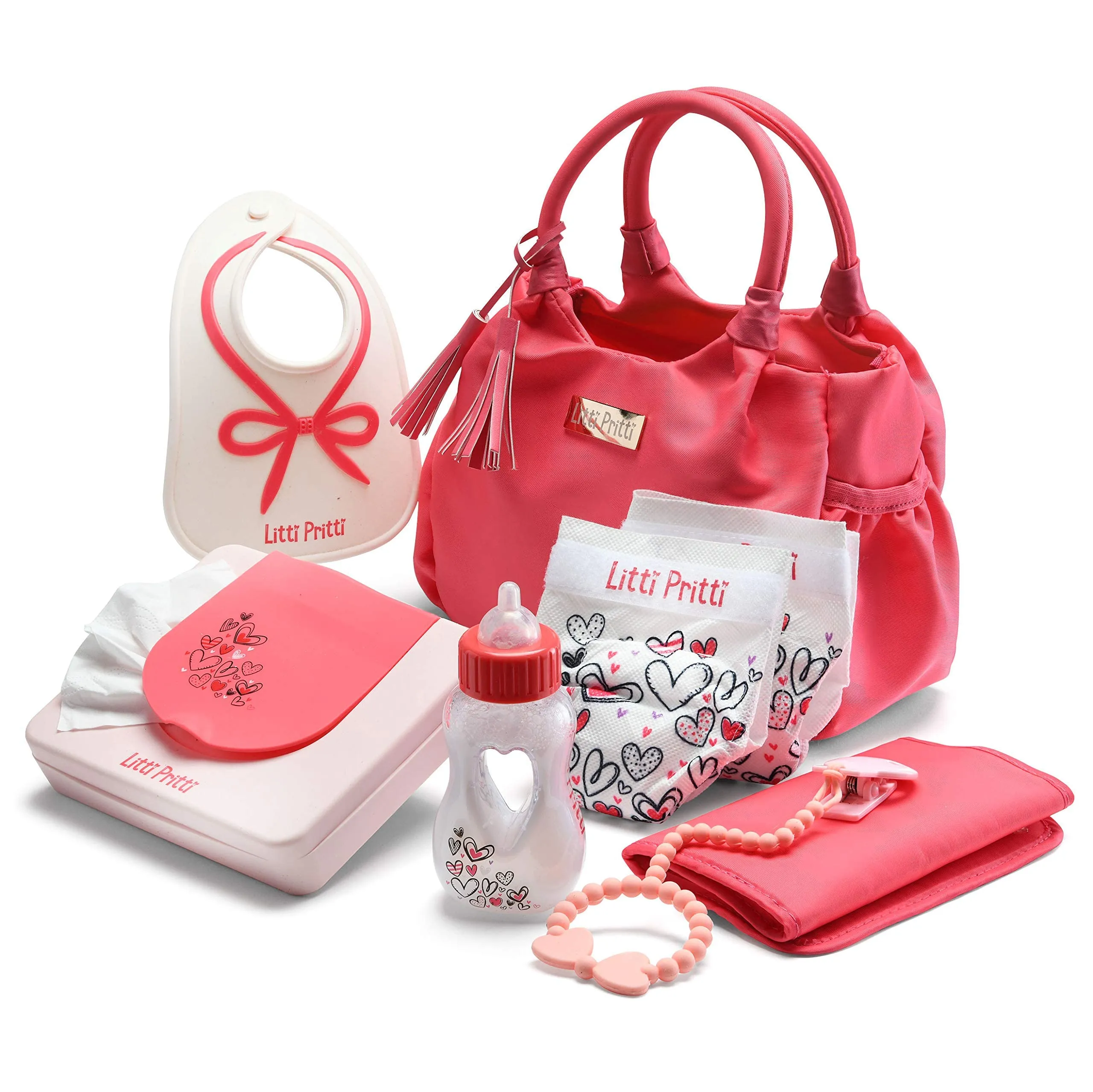 Baby Doll Accessories - Diaper Bag Set - Premier Playtime Playset For Baby