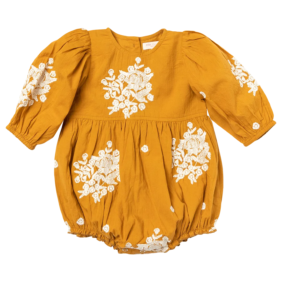 Baby Girls Brooke Bubble - Inca Gold Embroidery