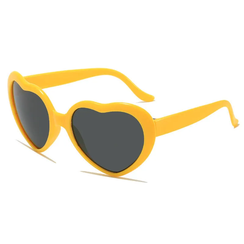 Babymoon Kids Heart Shaped Summer Sunglasses | Goggles | For Girls & Boys | Yellow