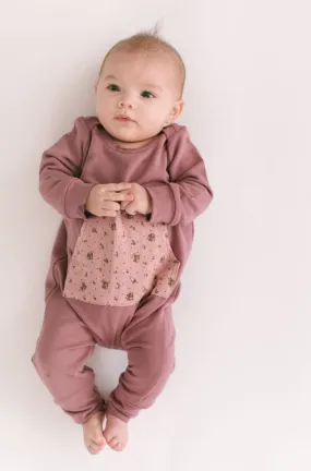 Bamboo Zipper Romper in Elderberry