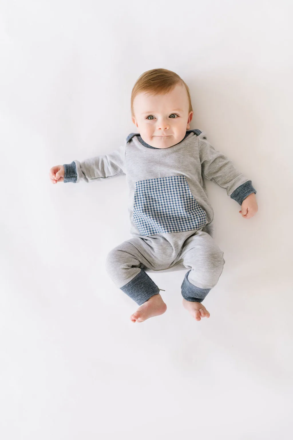 Bamboo Zipper Romper in Heather Gray