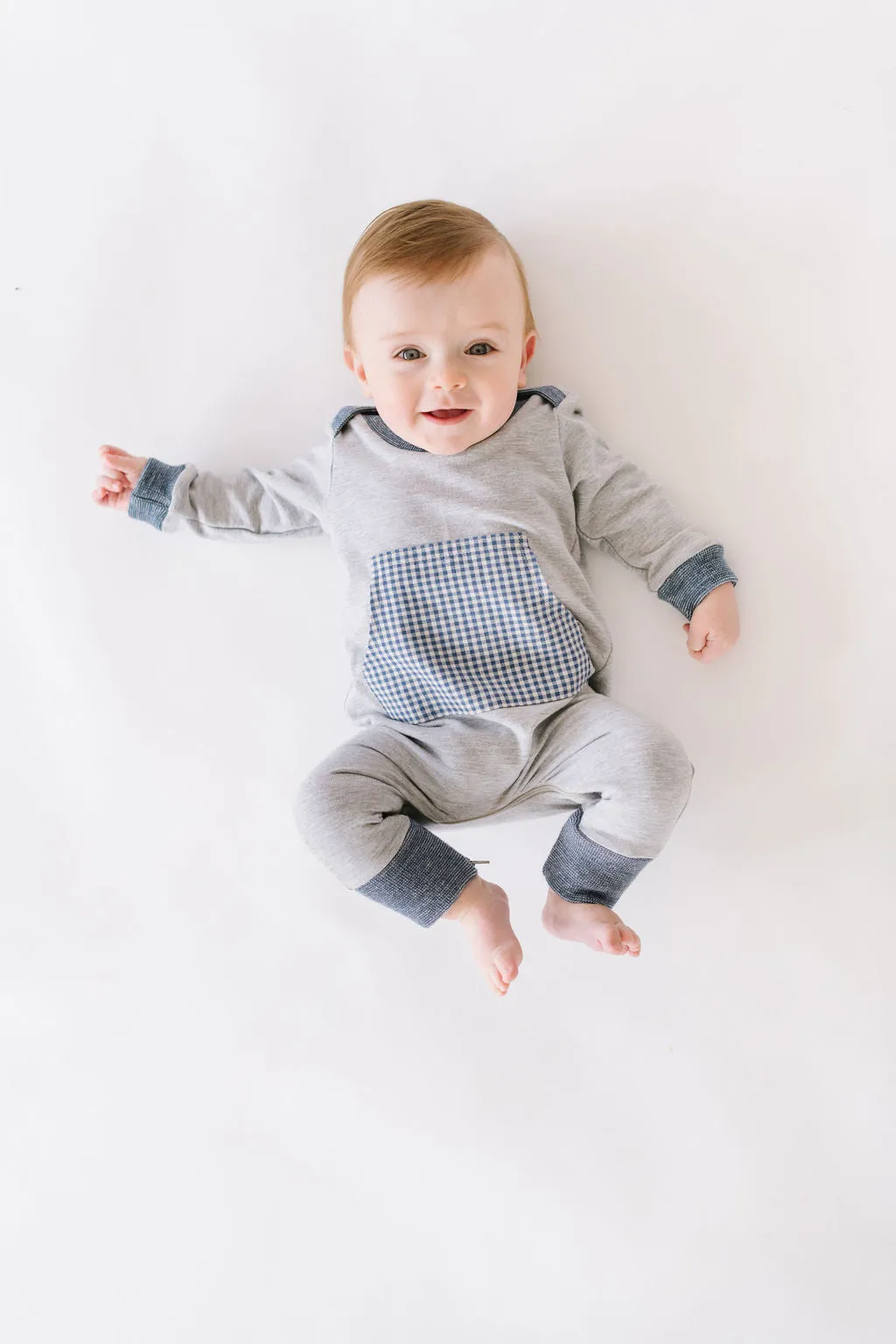 Bamboo Zipper Romper in Heather Gray