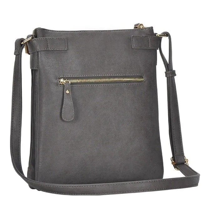 BGT45271 Three Compartment Buckles & Zipper Crossbody