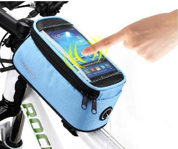 Bike Bicycle Cycle Cycling Frame Tube Panniers Waterproof Touchscreen Phone Case Reflective Bag