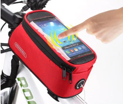 Bike Bicycle Cycle Cycling Frame Tube Panniers Waterproof Touchscreen Phone Case Reflective Bag