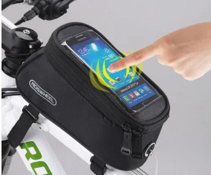 Bike Bicycle Cycle Cycling Frame Tube Panniers Waterproof Touchscreen Phone Case Reflective Bag