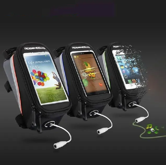 Bike Bicycle Cycle Cycling Frame Tube Panniers Waterproof Touchscreen Phone Case Reflective Bag