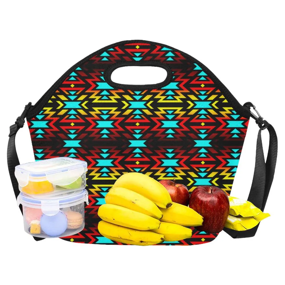 Black Fire and Sky Large Insulated Neoprene Lunch Bag