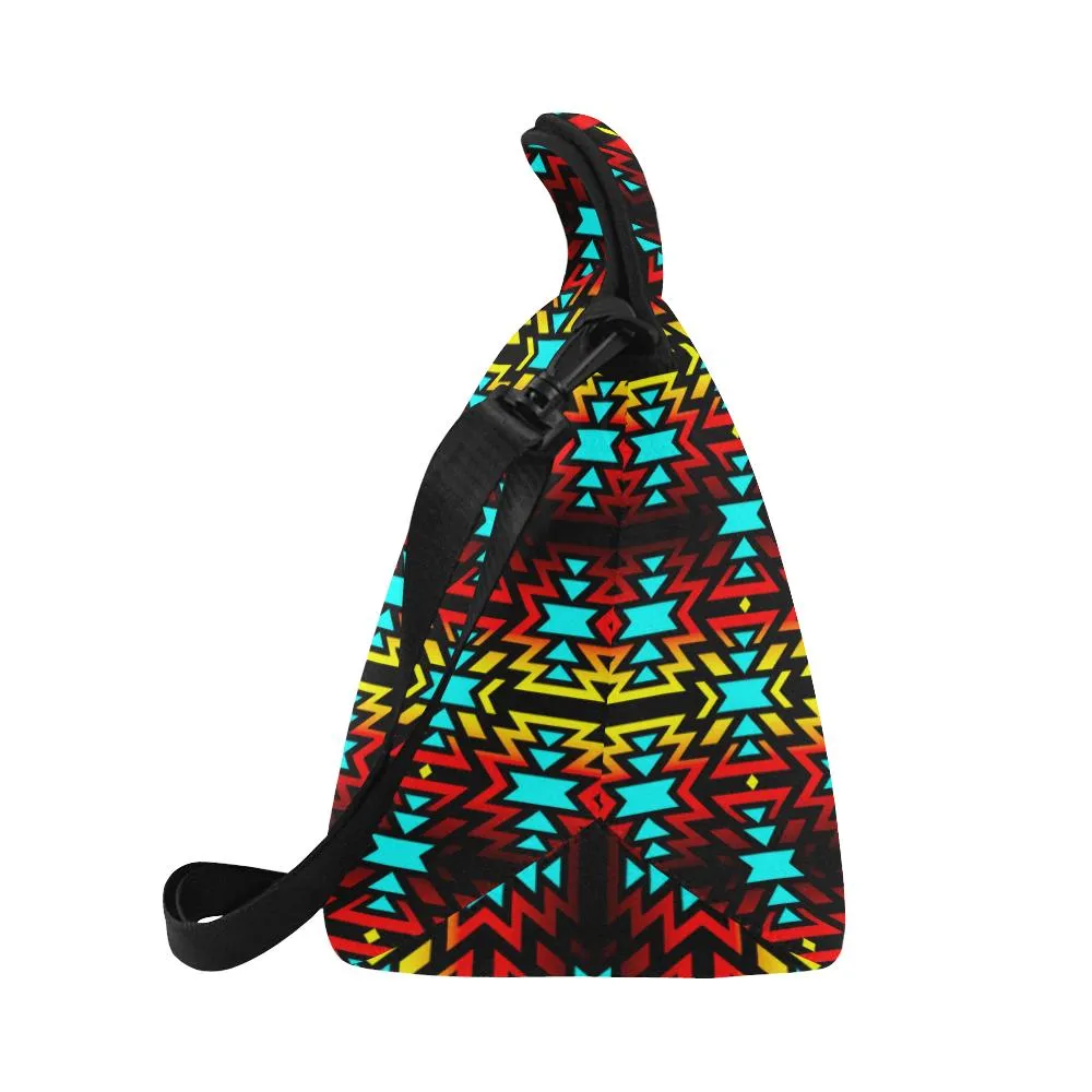 Black Fire and Sky Large Insulated Neoprene Lunch Bag