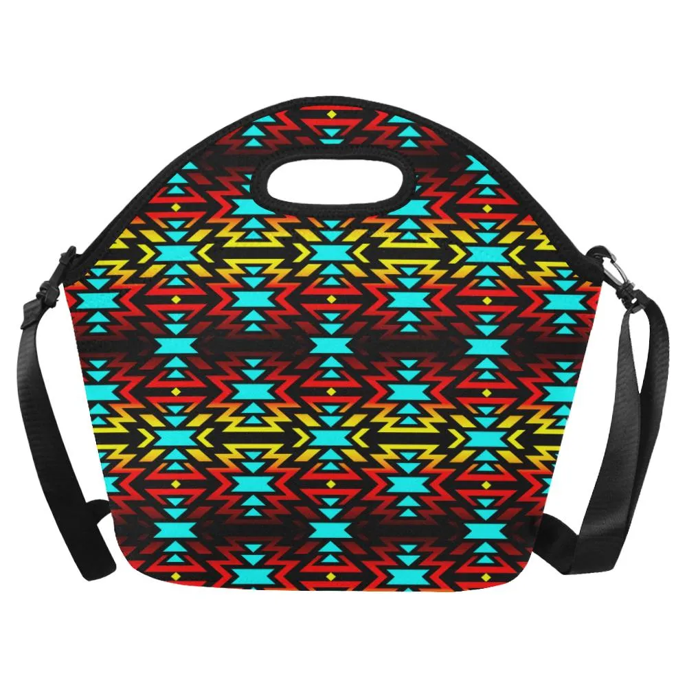 Black Fire and Sky Large Insulated Neoprene Lunch Bag