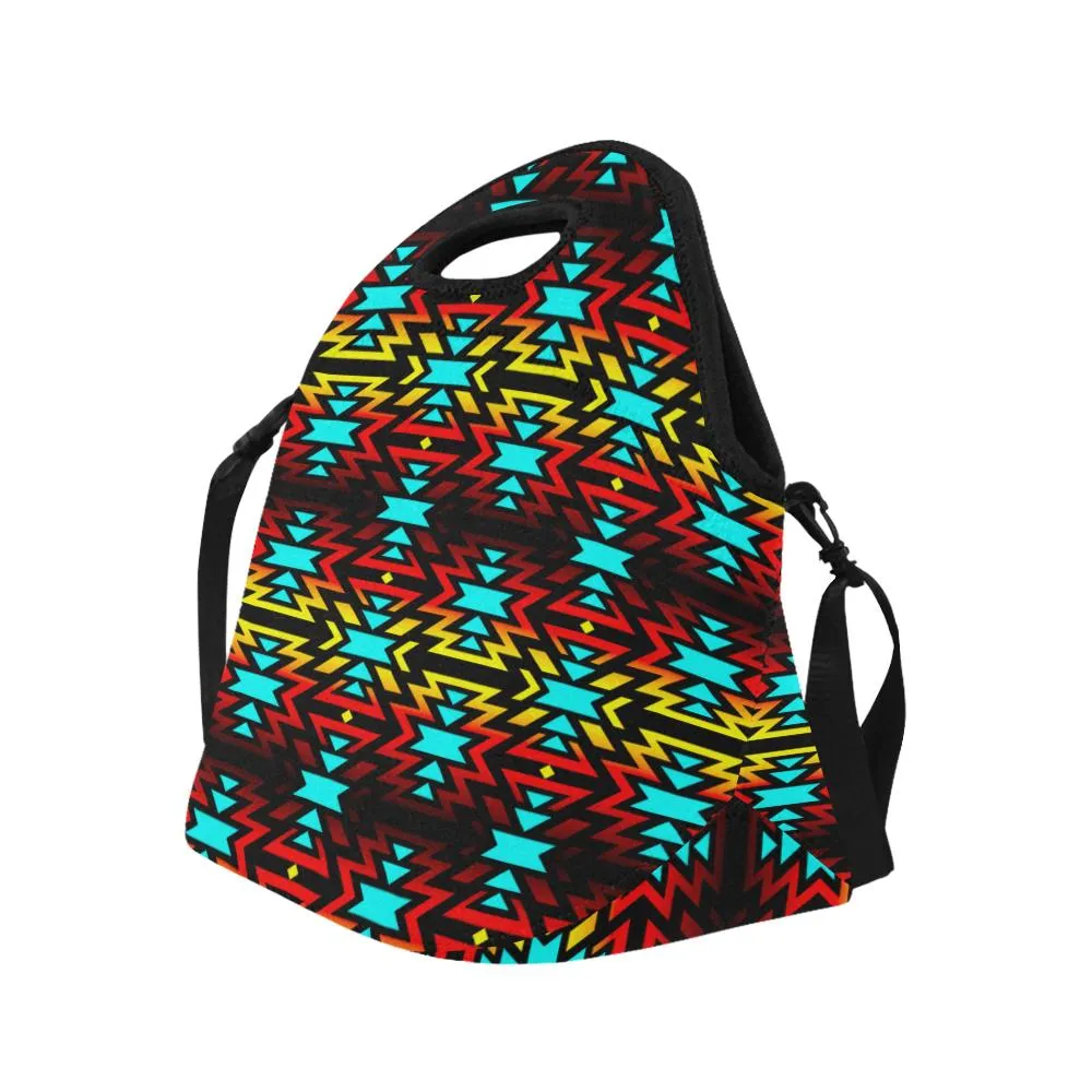 Black Fire and Sky Large Insulated Neoprene Lunch Bag