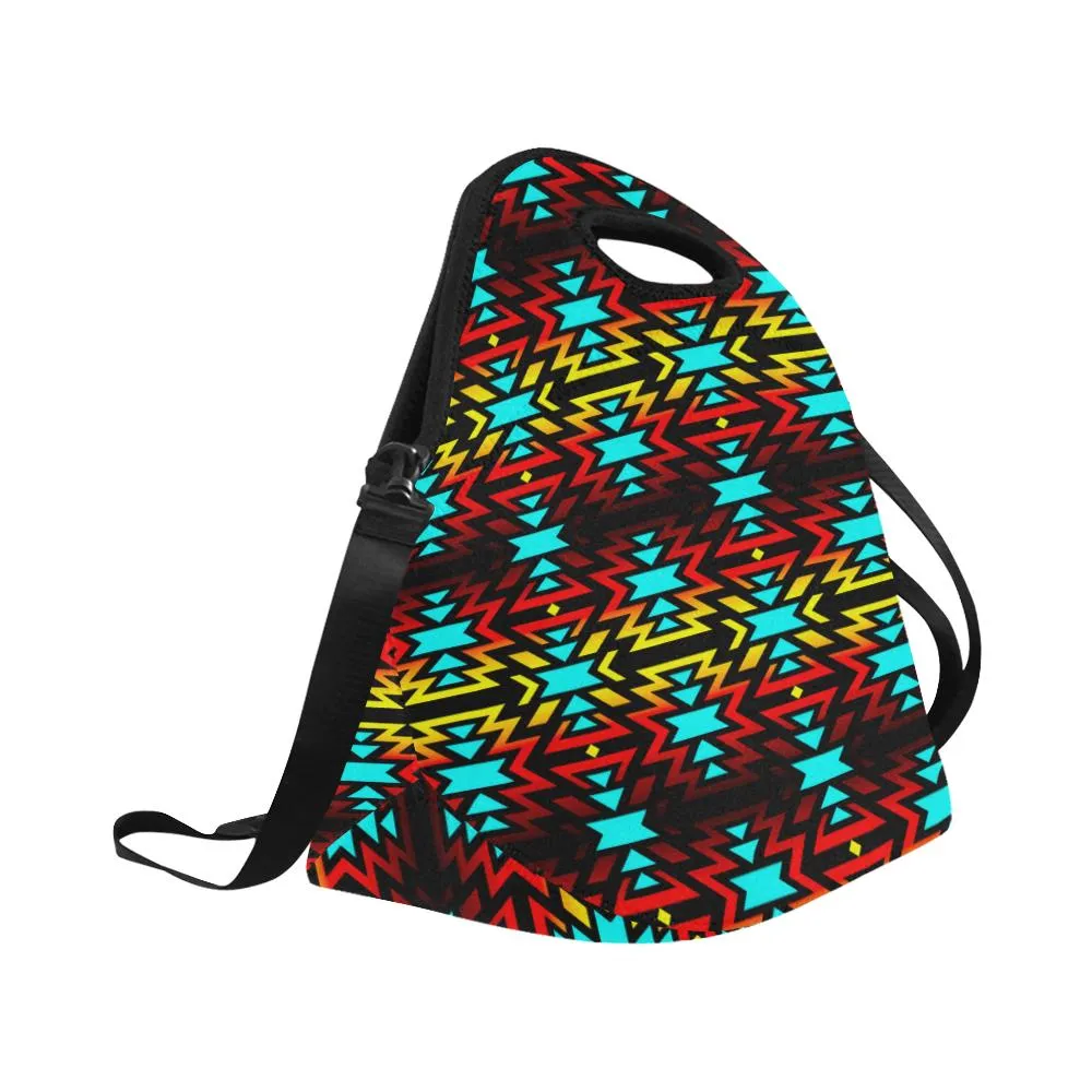 Black Fire and Sky Large Insulated Neoprene Lunch Bag