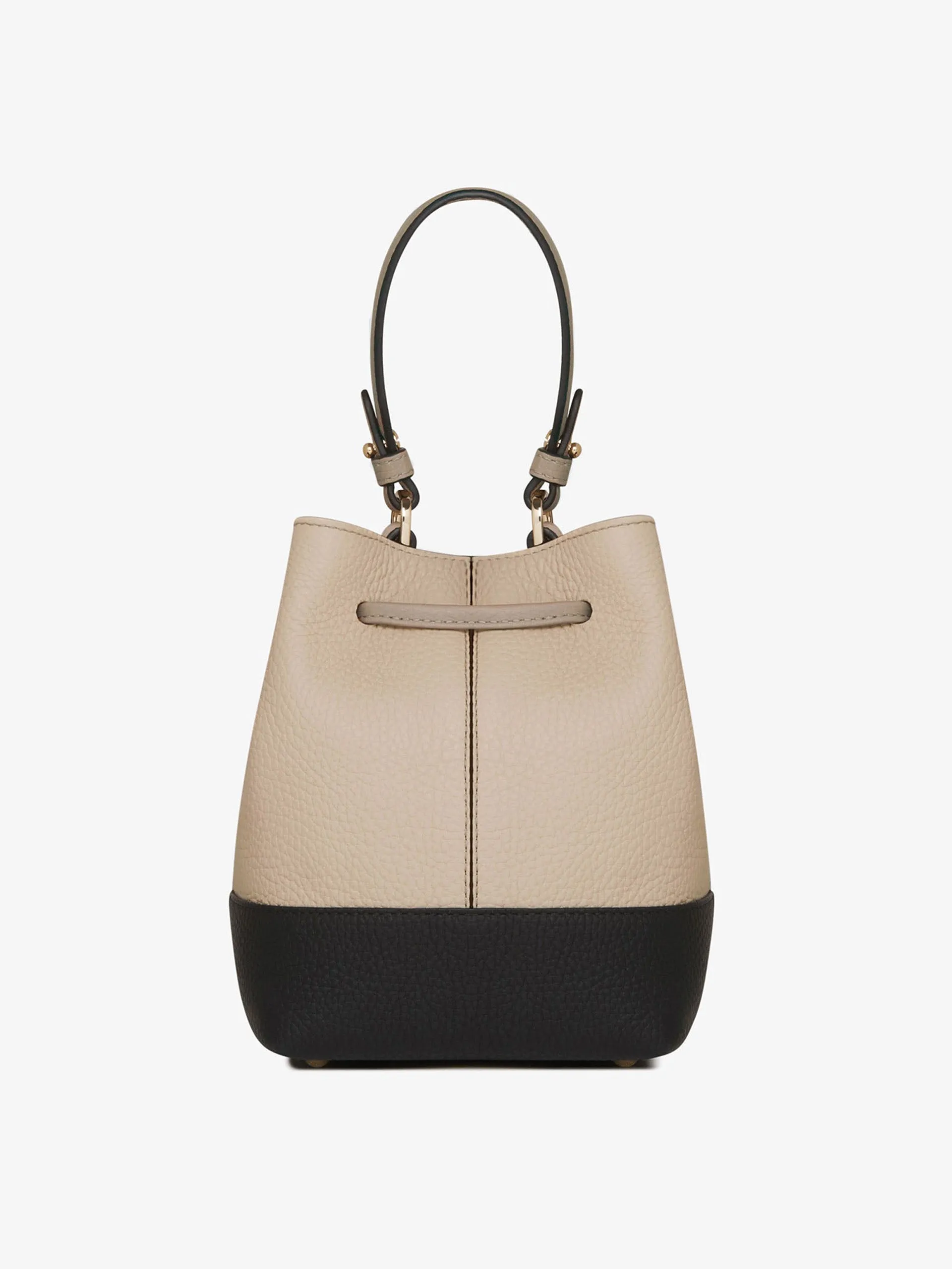 Black, oat and mushroom Osette bucket bag