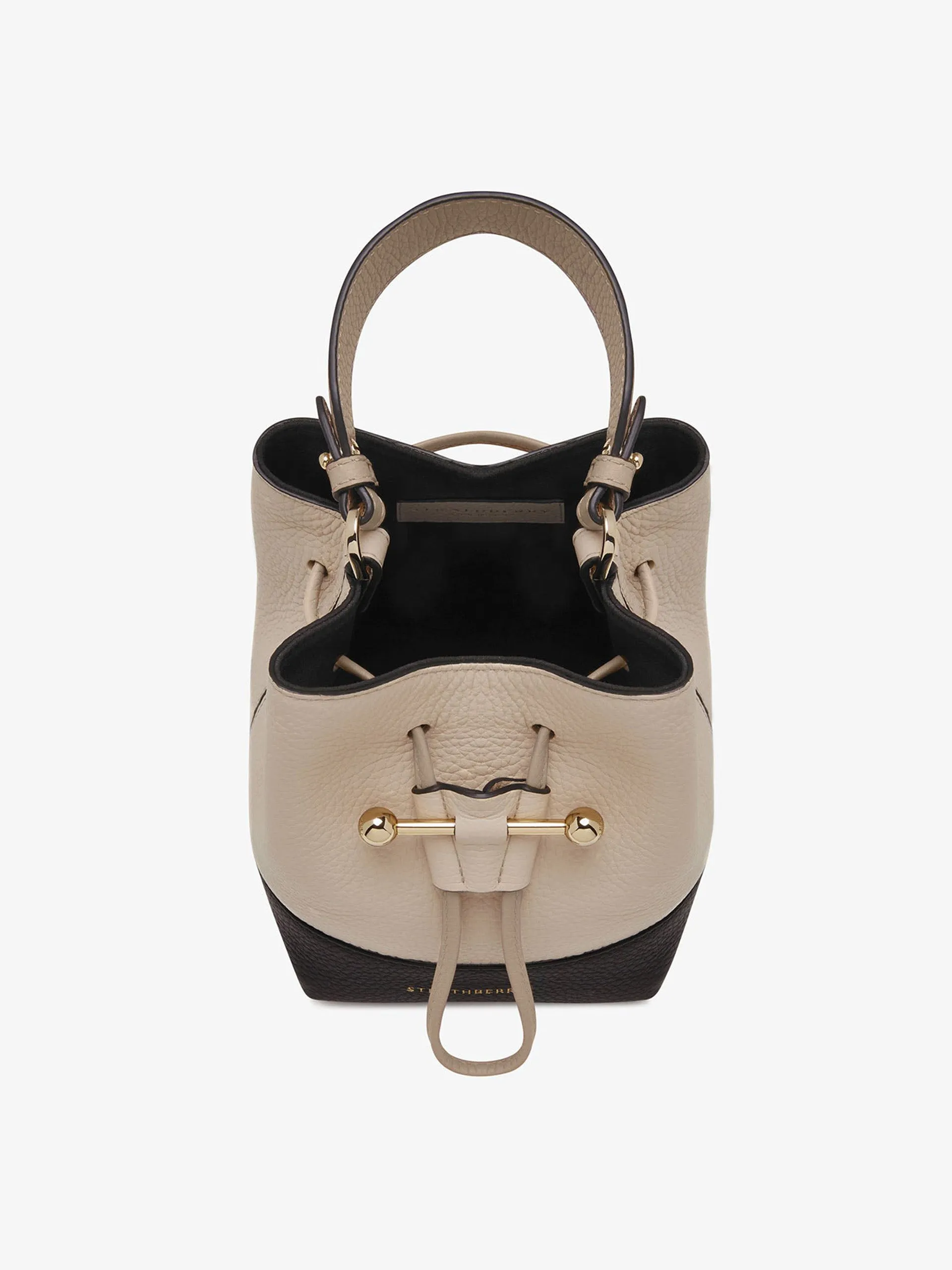 Black, oat and mushroom Osette bucket bag