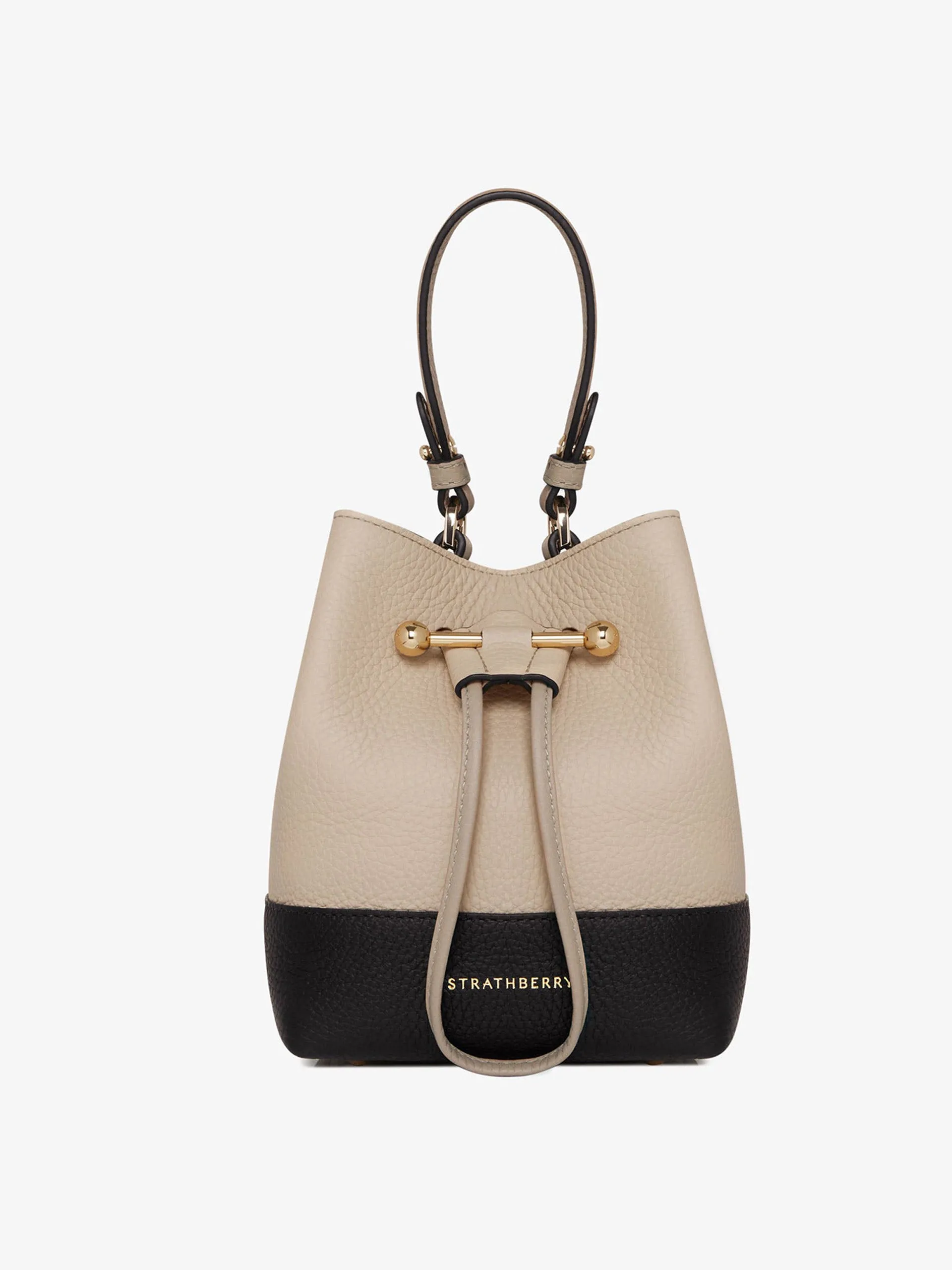 Black, oat and mushroom Osette bucket bag